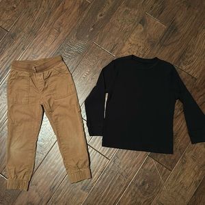 Bundle Jumping Beans Jogger Pants with Black Old Navy Long John Shirt. Size 4